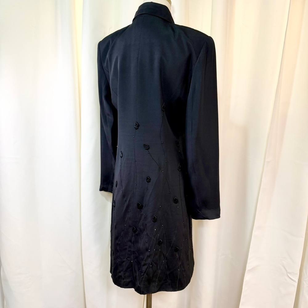 Cache Gold Label Vintage Y2K Floral Bud & Crystal Embroidered Coat & Skirt Set M - Picture 11 of 16
